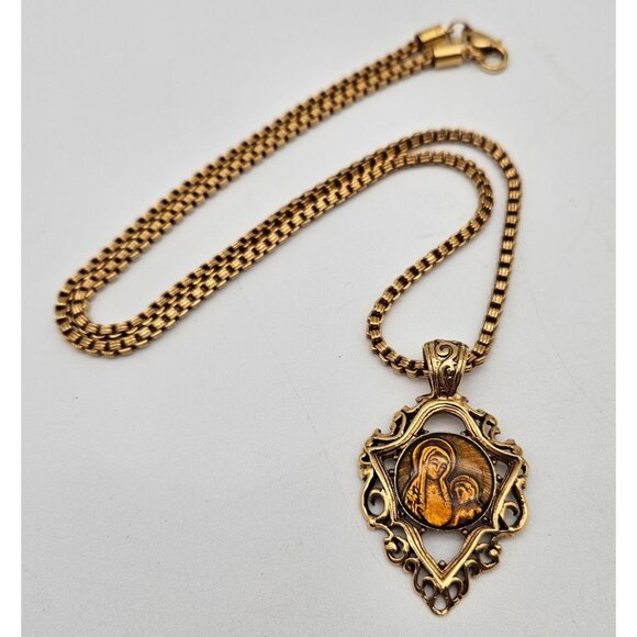 The Vatican Library Collection Madonna and Child Pendant Necklace - Picture 1 of 4